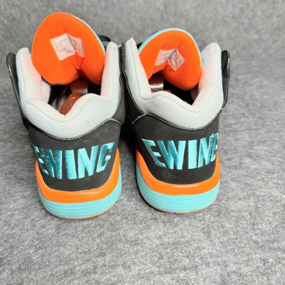 Ewing Athletics Wrap Retro Mens 9 Black Teal Orange Basketball Shoes 1EW90103-96